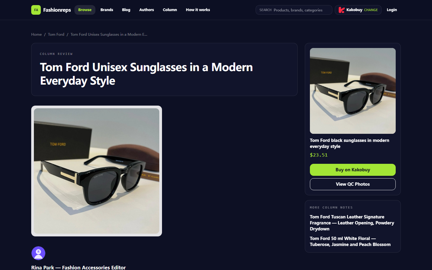 Tom Ford Sunglasses: Check Lenses, Frames & Fit