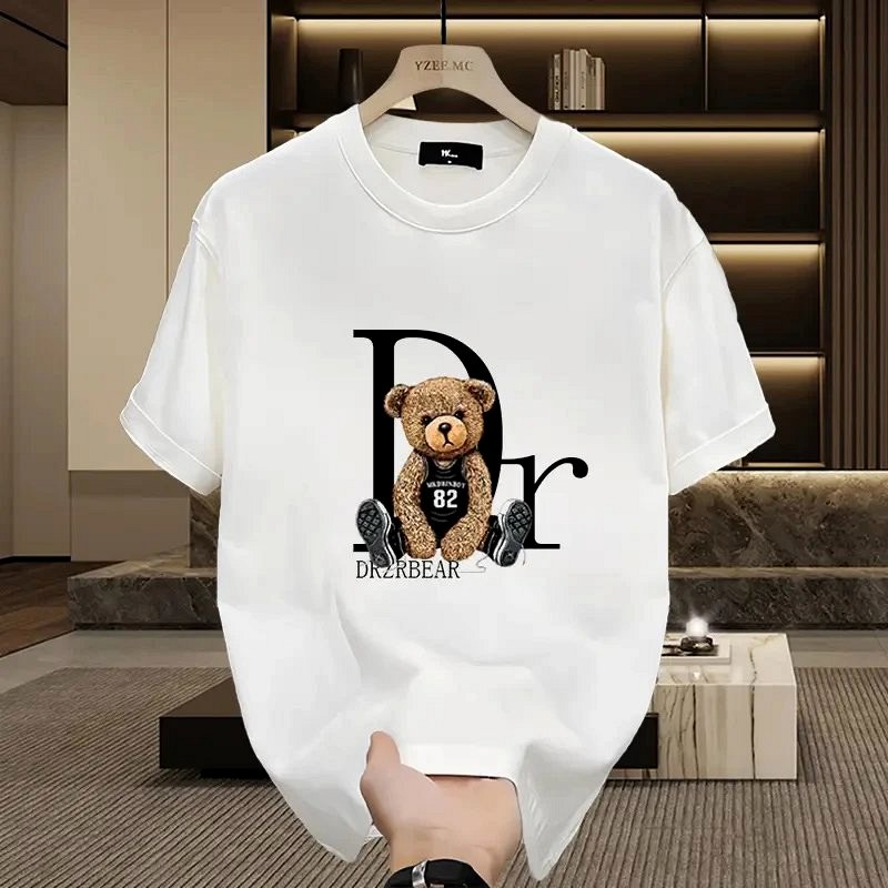 Dior Bear Graphic White T-Shirt Review: 230g Long-Staple Cotton, Loose Cut